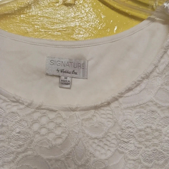 Robbie Bee Signature Lace 3/4 Bell-Sleeve Sheath Dress Ivory Size Medium - Picture 6 of 7